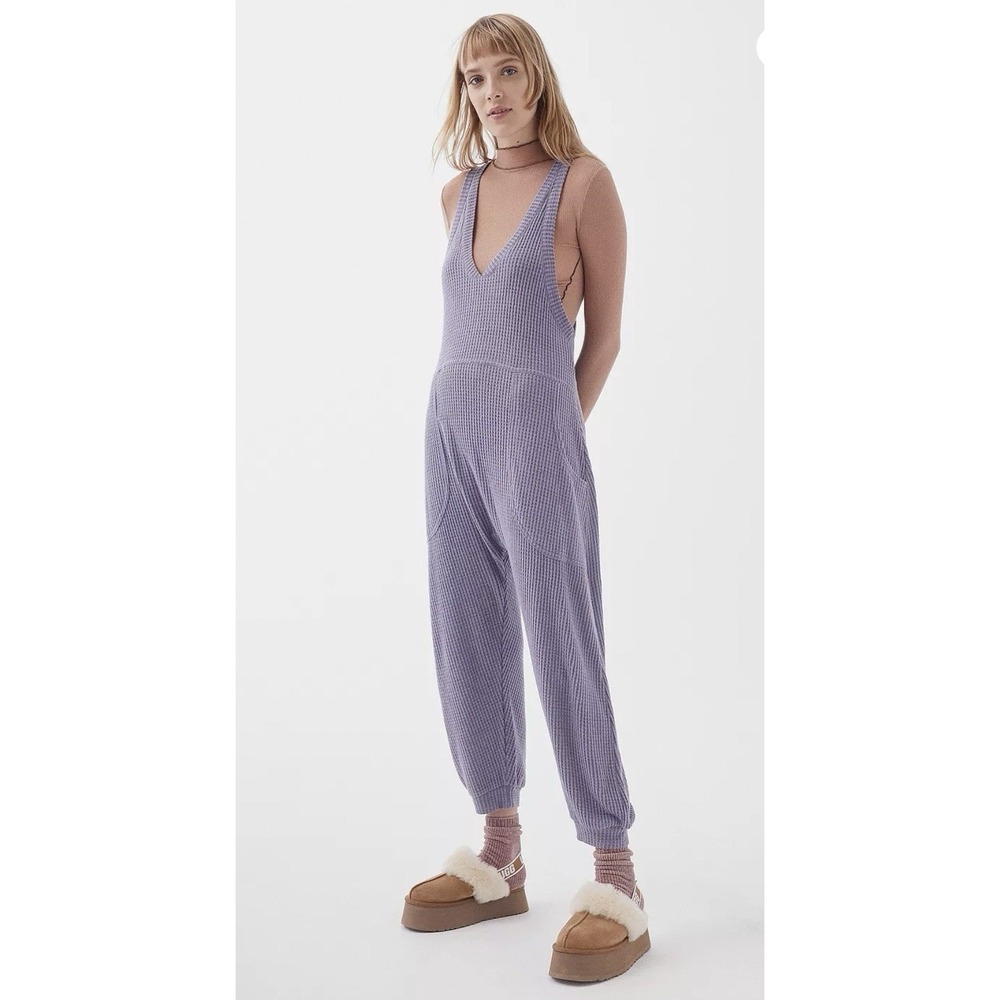 Urban Outfitters Out From Under Lavender Waffle Knit Women's Jumpsuit Size M - Picture 3 of 11